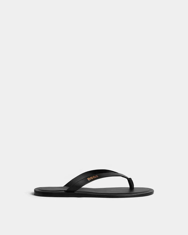 Infradito in pelle Dsquared2 FSM0074 nero