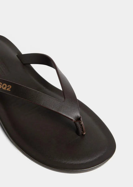 Infradito in pelle Dsquared2 FSM0074 marrone