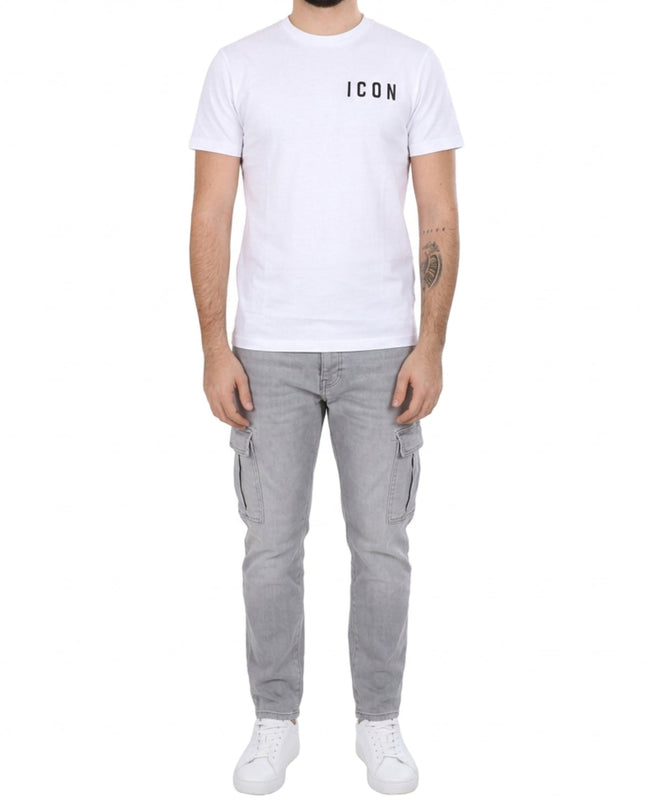 T-shirt ICON IUT007 bianco e nero