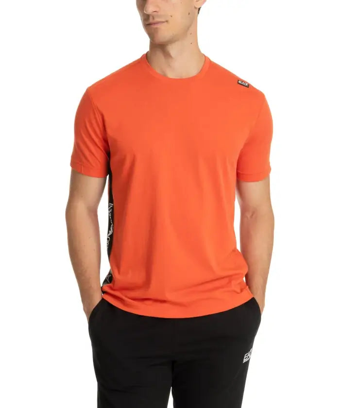 emporio-armani-ea7-t-shirt-uomo-cotone-regular-fit-casual-traspirante-arancione-6DPT04-1672-PJVPZ