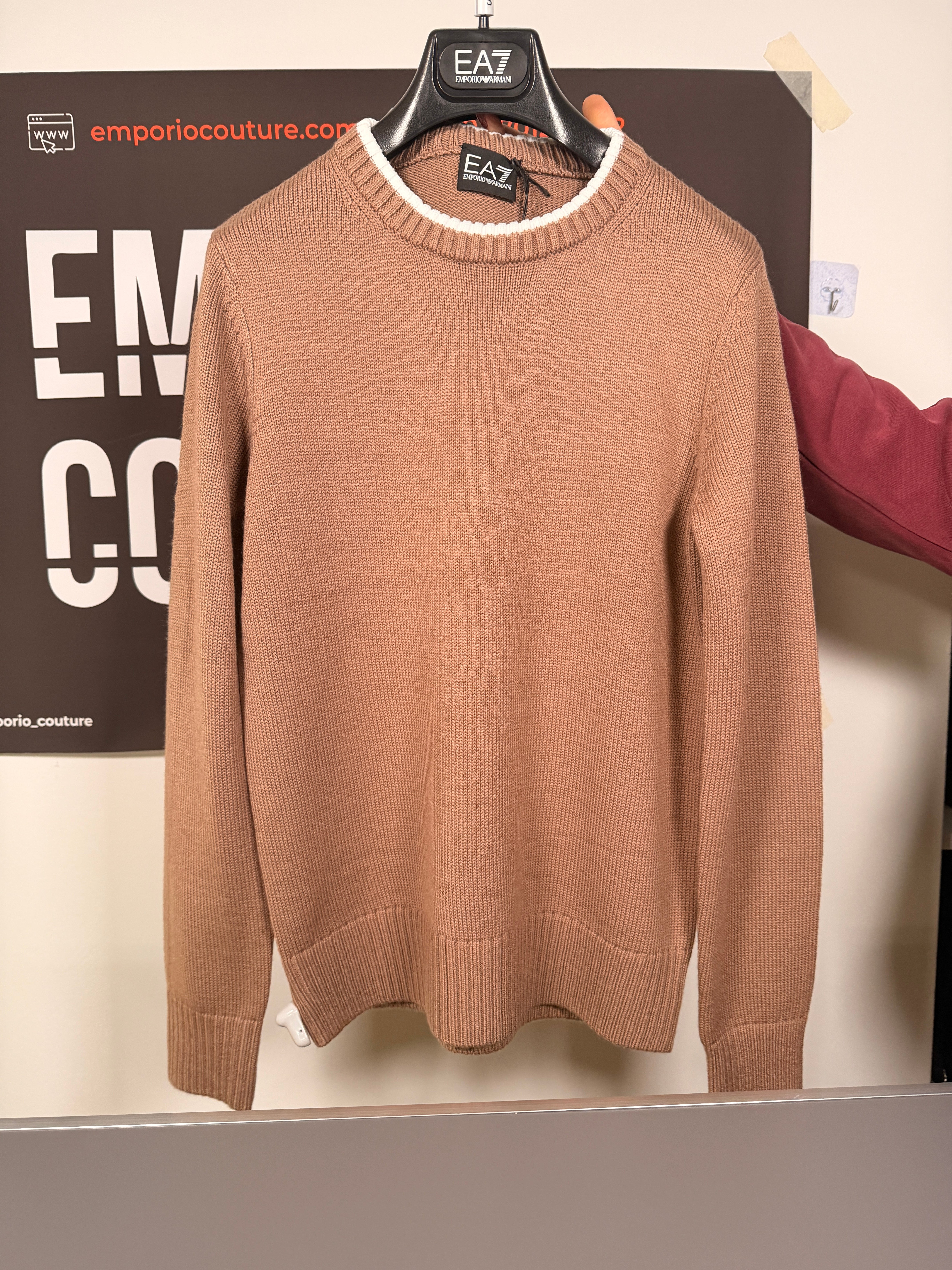 Pullover EA7 7W000697 M6146 brownwhitealyssumtipping