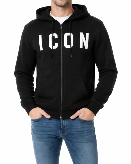 Felpa ICON IUF001 bianco e nero
