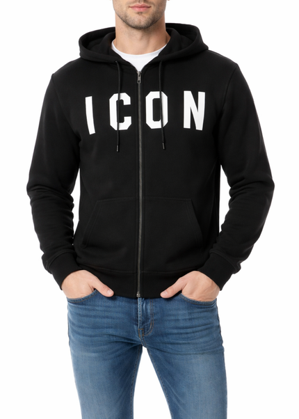 Felpa ICON IUF001 bianco e nero