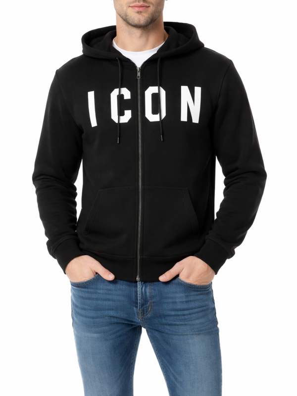 Felpa ICON IUF001 bianco e nero