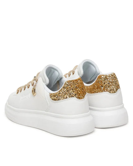 Sneakers Just Cavalli Donna 80RA3SB1 bianco e oro