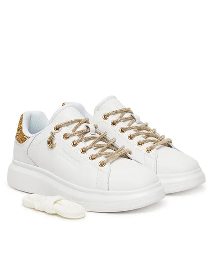 Sneakers Just Cavalli Donna 80RA3SB1 bianco e oro