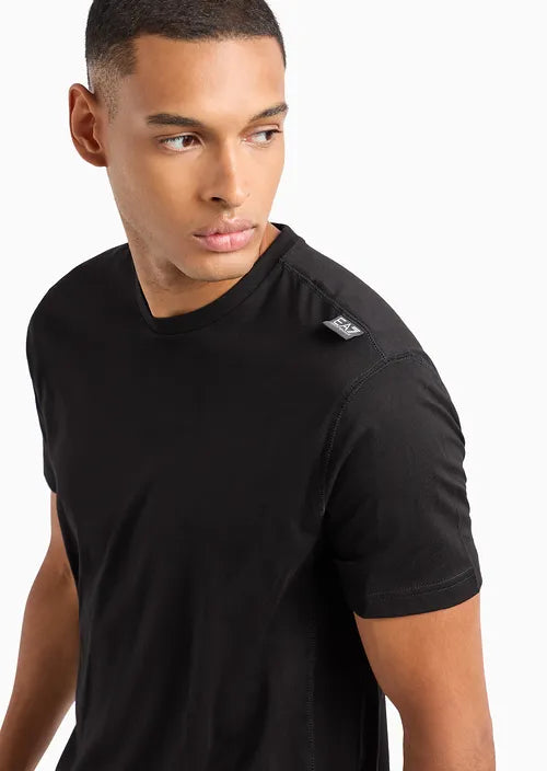 emporio-armani-ea7-t-shirt-uomo-cotone-regular-fit-casual-traspirante-nero-6DPT04-1200-PJVPZ